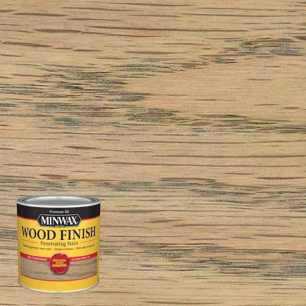 Polycrylic Minwax Wood Finish Semi-Transparent Classic Gray Oil-Based Penetrating Wood Stain 1/2 pt 227614444 - main